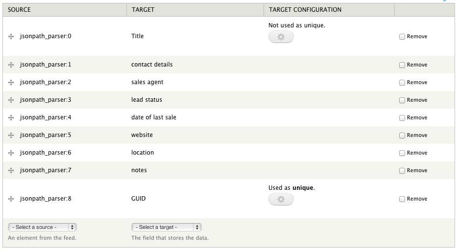 json parser config